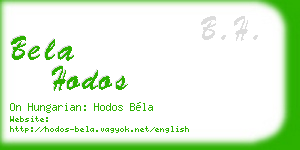 bela hodos business card
