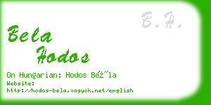 bela hodos business card